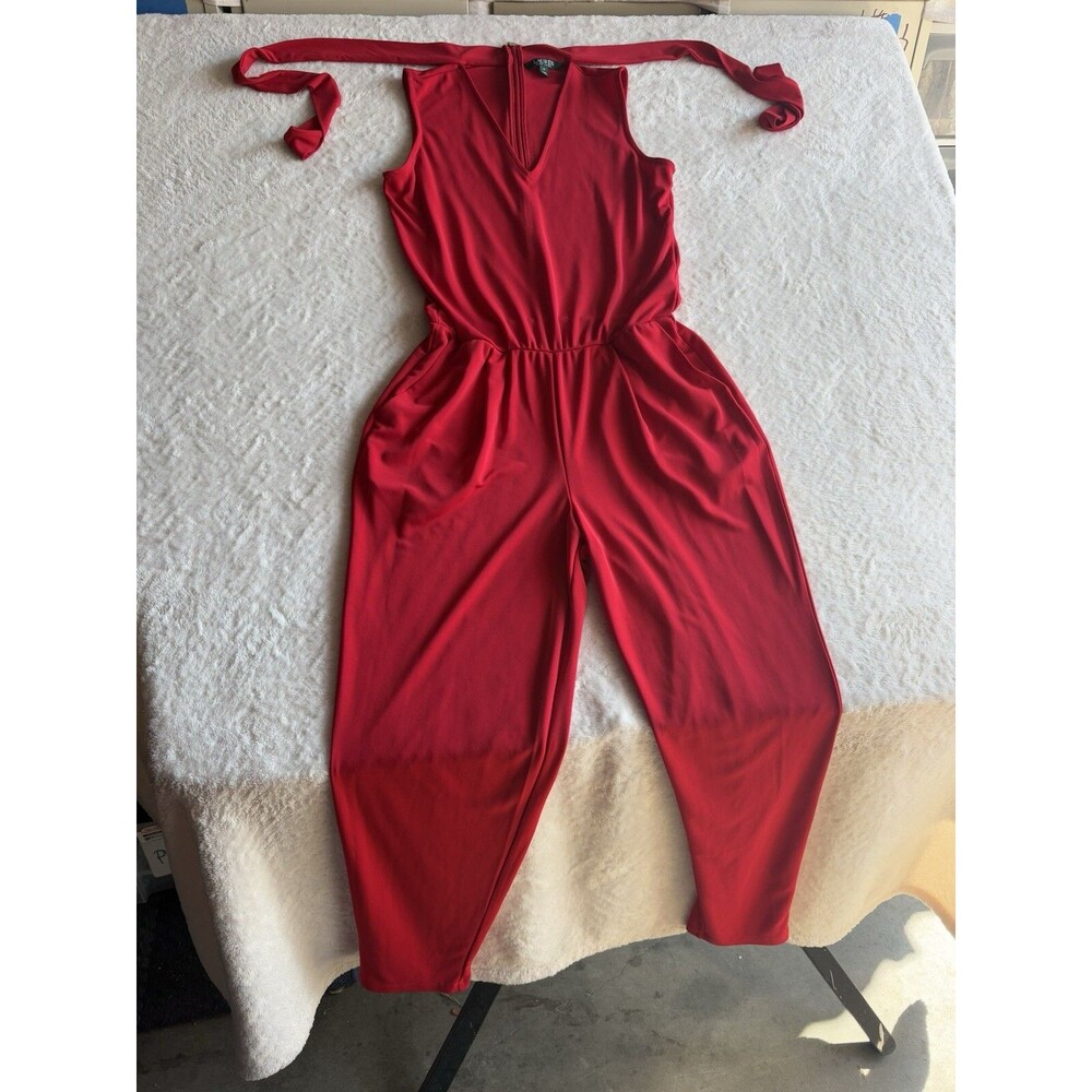 Lauren Ralph Lauren Red Sleeveless Jumpsuit Size M